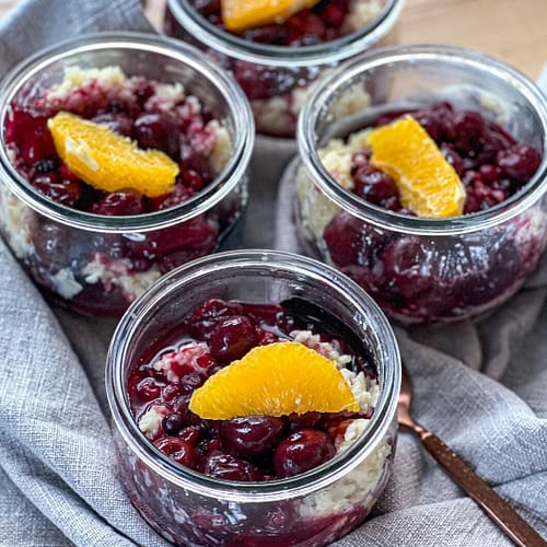 Milchreis mit Sauerkirsch-Grütze