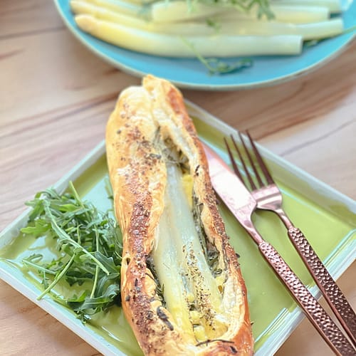 Spargel im Blätterteig vegan